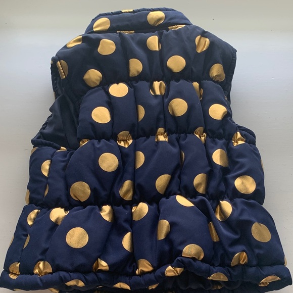 Navy Puffer Vest with Gold Polka Dots 3T - Picture 3 of 5